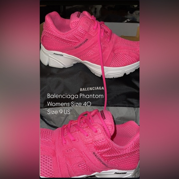 Balenciaga Women's Vibrant Pink Phantom Sneakers.Size 40 /10 NWB